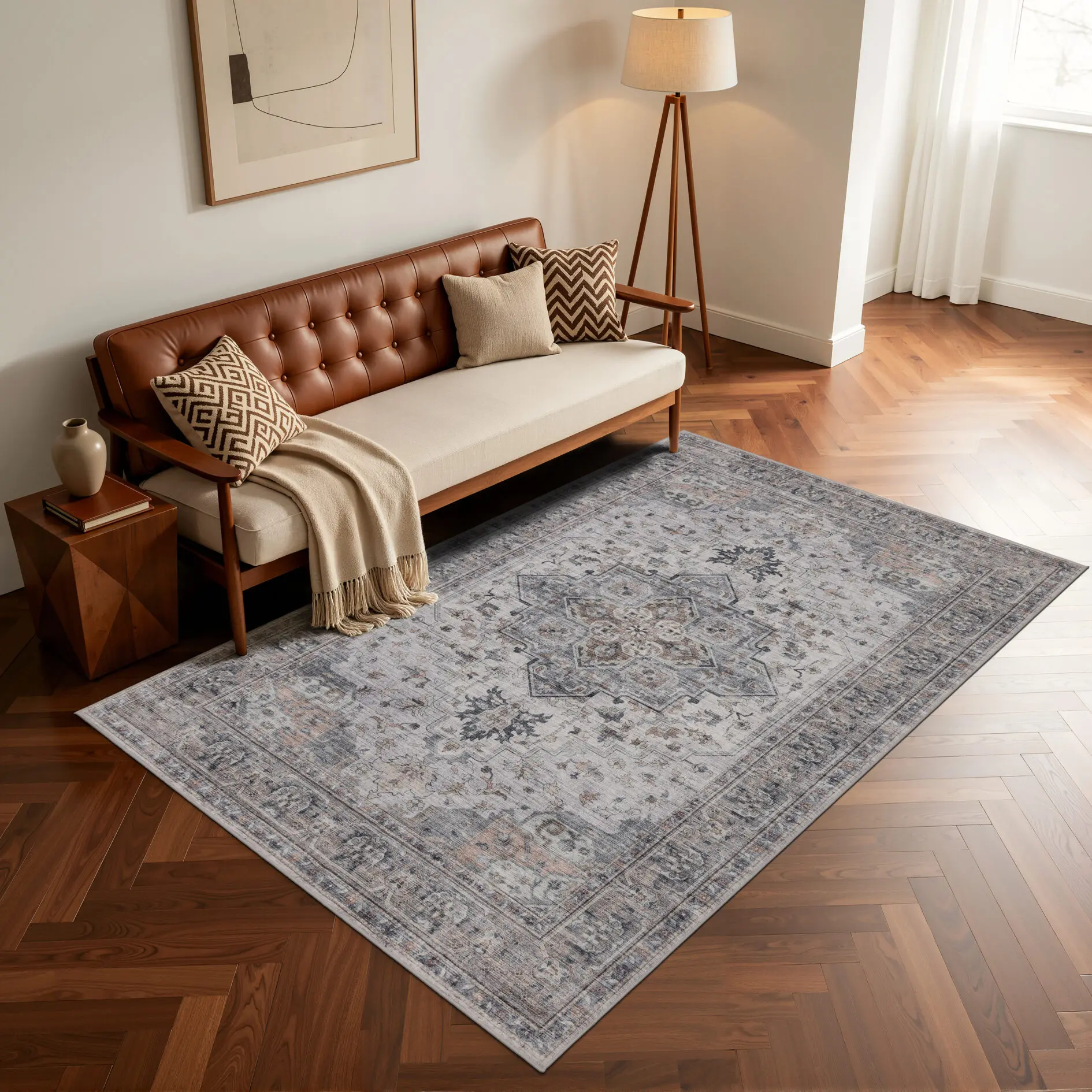 Inka Tvättbar Vintage matta 1144 - Beige