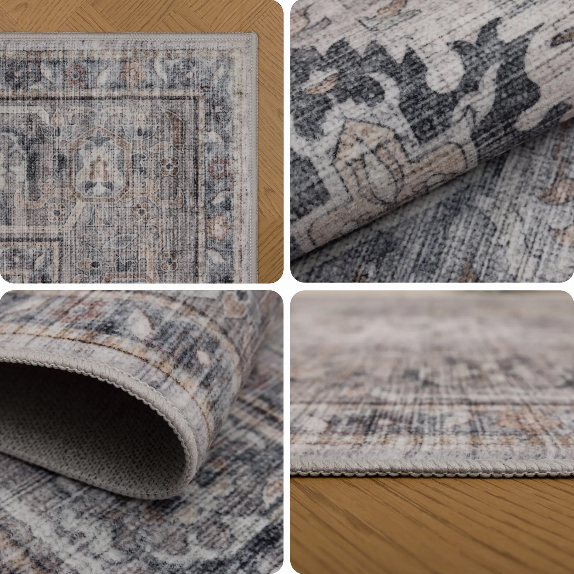 Inka Tvättbar Vintage matta 1144 - Beige