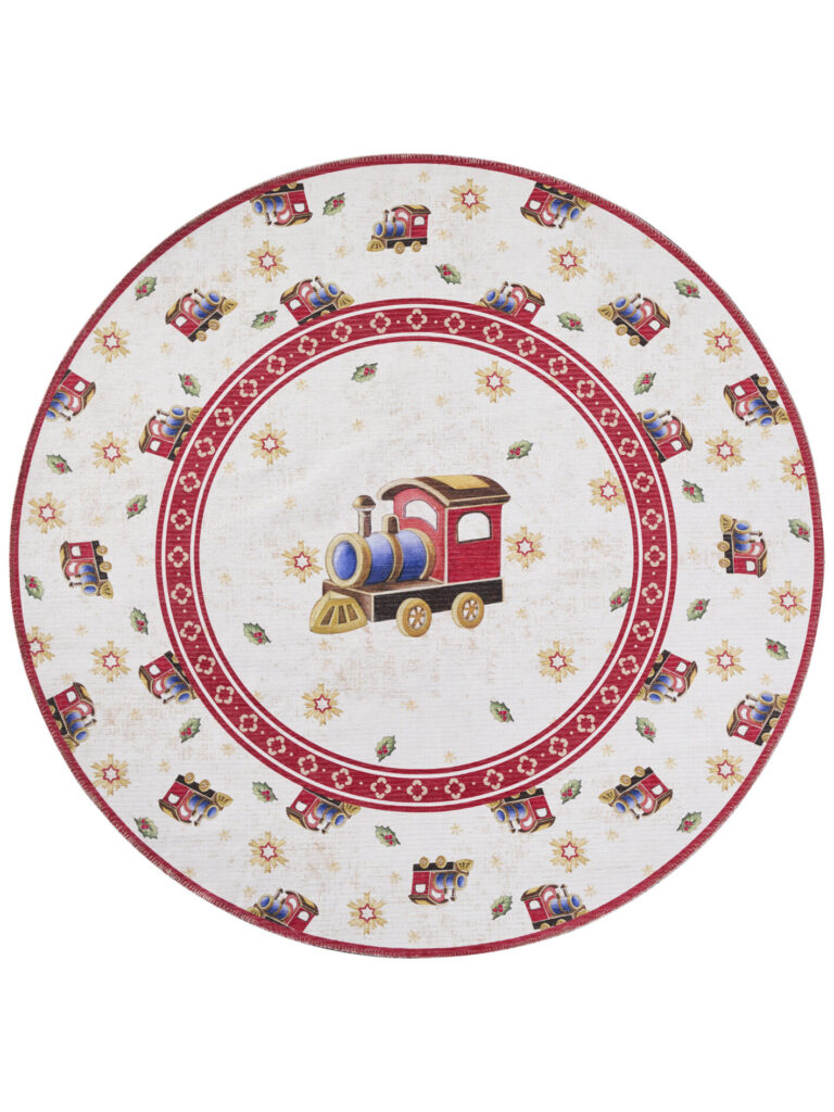 Villeroy & Boch Toy's Delight Begränsad upplaga Design Matta Rund Jultåg ⌀160 cm RUND - Creme-röd
