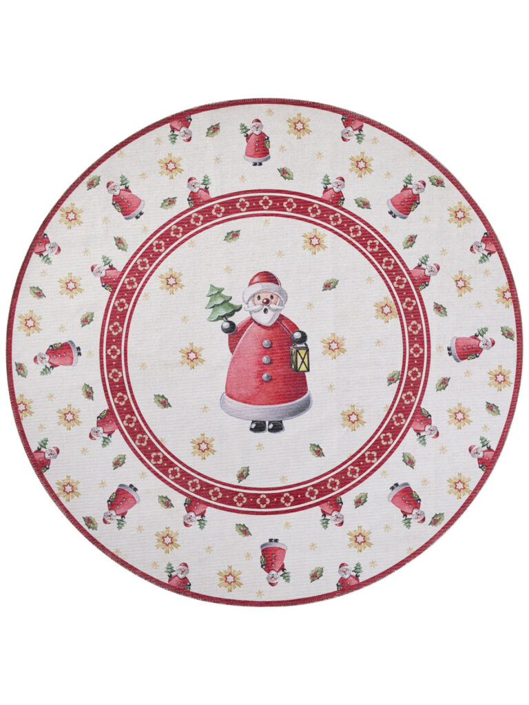Villeroy & Boch Toy's Delight Begränsad upplaga Design Matta Rund Jultomten ⌀160 cm RUND - Creme-röd